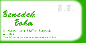 benedek bohm business card